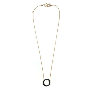 Black Circle Pendant Necklace-Necklaces-Shaesby Scott-Pistachios