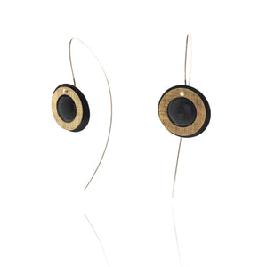 Black and Gold Vermeil Double Circle Earrings-Earrings-Mariusz Fatyga-Pistachios