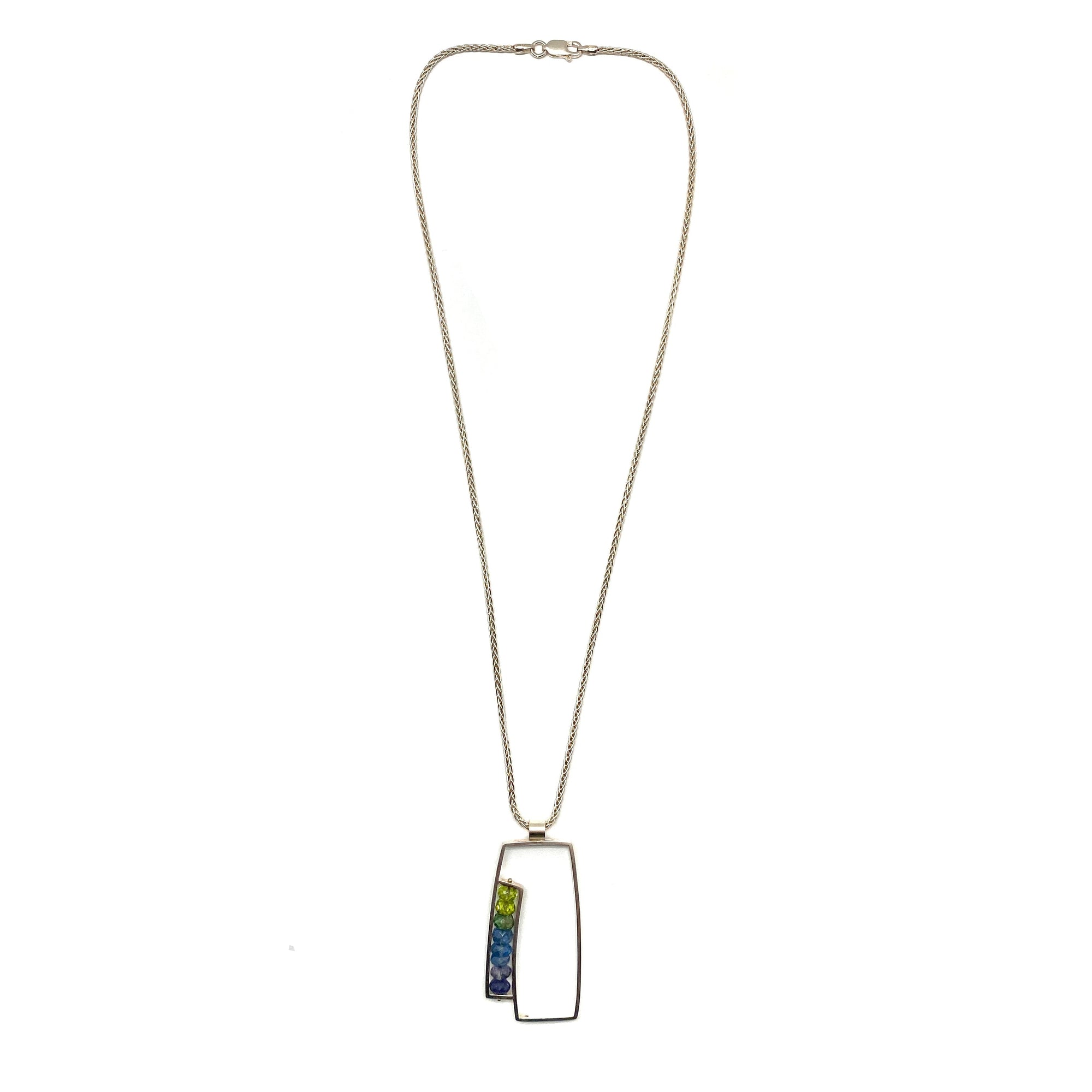 Blue Ombre Multi-Stone Necklace-Necklaces-Ashka Dymel-Pistachios