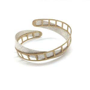 Bright Silver and Gold Vermeil Film Strip Bracelet-Bracelets-Mariusz Fatyga-Pistachios