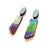Geometric Teal and Rainbow Earrings-Earrings-Karen Vanmol-Pistachios