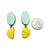 Geometric Teal and Yellow Earrings-Earrings-Karen Vanmol-Pistachios