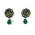 Green Onyx Octagon Earrings-Earrings-So Young Park-Pistachios
