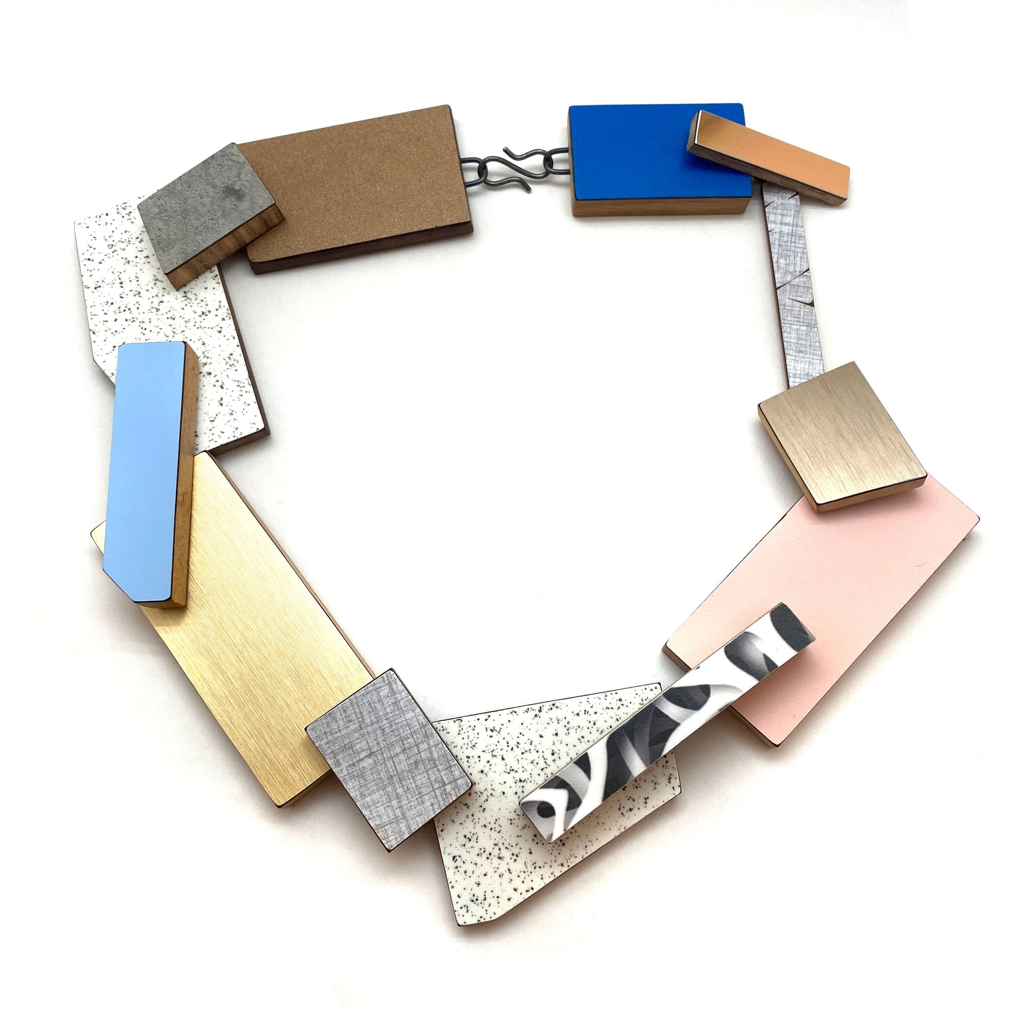Multi-Pattern Metallic Necklace-Necklaces-Karen Vanmol-Pistachios