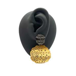 Raw Diamond Gold Dangle Earrings-Earrings-Amit Mangal-Pistachios