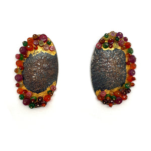 Sunset Stone Earrings-Earrings-So Young Park-Pistachios