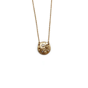 Full Moon Gold & Diamond Pendant-Necklaces-Luana Coonen-Pistachios