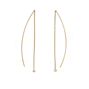 18k Gold and Diamond Threader Earrings-Earrings-Shaesby Scott-Pistachios