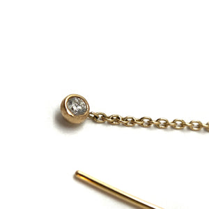 18k Gold and Diamond Threader Earrings-Earrings-Shaesby Scott-Pistachios