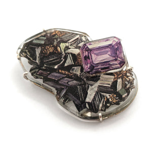Illustrated Amethyst Brooch-Pins-Joanna Manousis-Pistachios