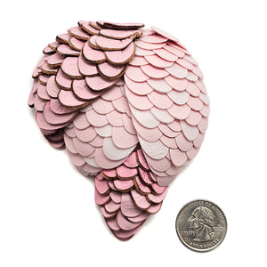 Pink Lady V Brooch - Pistachios