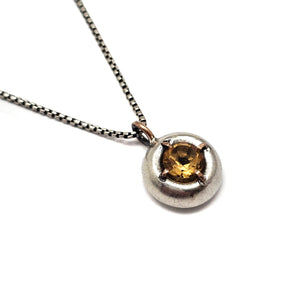Citrine Domed Gemstone Pendant-Necklaces-Joanna Gollberg-Pistachios
