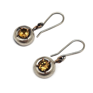 Citrine Domed Gemstone Earrings-Earrings-Joanna Gollberg-Pistachios