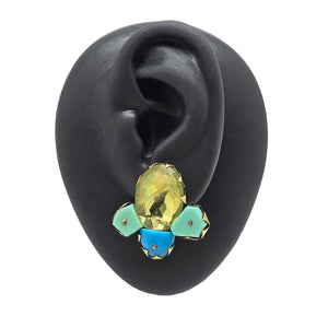 Canary and Turquoise Studs-Earrings-Nikki Couppee-Pistachios