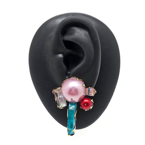 Large Asymmetric Pearl Studs-Earrings-Nikki Couppee-Pistachios