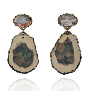 Silver and Slate Acrylic Earrings-Earrings-Nikki Couppee-Pistachios