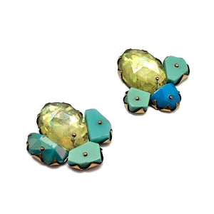 Canary and Turquoise Studs-Earrings-Nikki Couppee-Pistachios