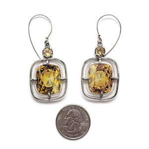 Illustrated Citrine Earrings-Earrings-Joanna Manousis-Pistachios