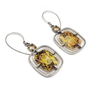 Illustrated Citrine Earrings-Earrings-Joanna Manousis-Pistachios