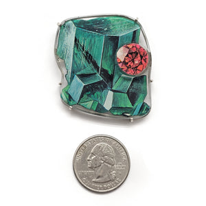 Illustrated Emerald and Ruby Brooch-Pins-Joanna Manousis-Pistachios