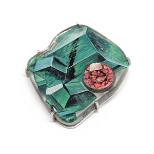 Illustrated Emerald and Ruby Brooch-Pins-Joanna Manousis-Pistachios