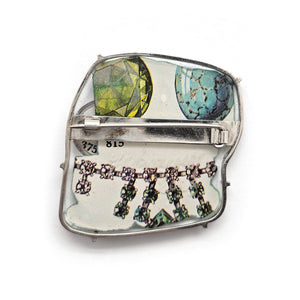 Illustrated Emerald and Ruby Brooch-Pins-Joanna Manousis-Pistachios