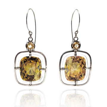 Illustrated Citrine Earrings