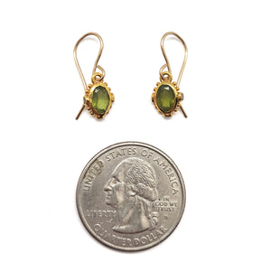 Green Vessonite Dangle Earrings