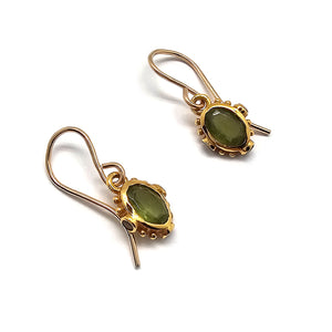 Green Vessonite Dangle Earrings