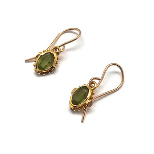 Green Vessonite Dangle Earrings