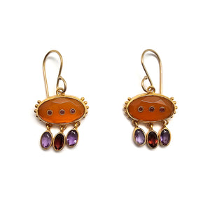 Multi-Color Oval Droplet Earrings