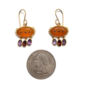 Multi-Color Oval Droplet Earrings