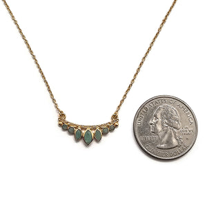 Marquise Amazonite Fan Necklace-Necklaces-Julia Cabral-Pistachios