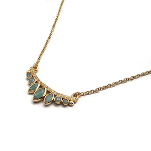 Marquise Amazonite Fan Necklace-Necklaces-Julia Cabral-Pistachios