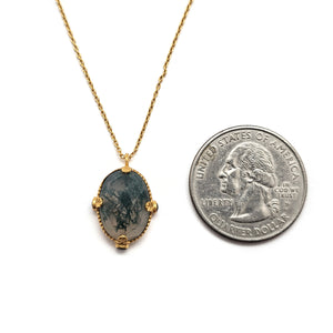 Faceted Moss Agate Pendant-Necklaces-Julia Cabral-Pistachios