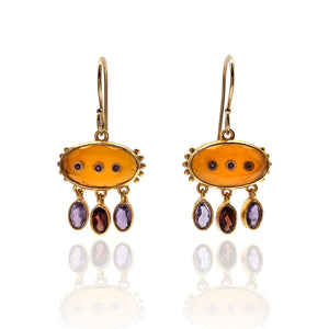 Multi-Color Oval Droplet Earrings