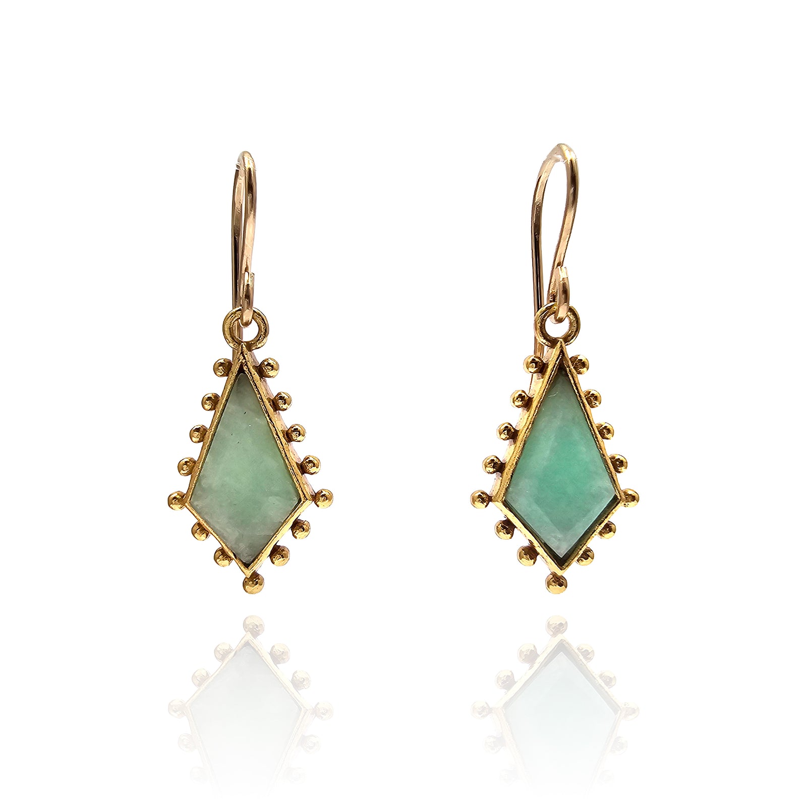 Kite Amazonite Dangle Earrings-Earrings-Julia Cabral-Pistachios