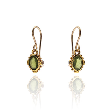 Green Vessonite Dangle Earrings