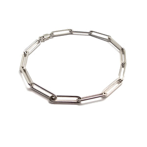 Bright Silver Paperclip Bracelet