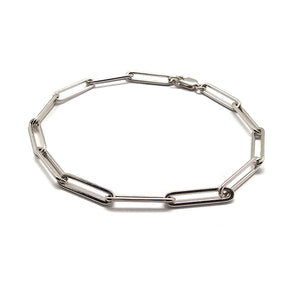 Bright Silver Paperclip Bracelet