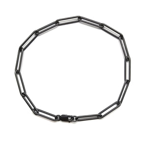 Oxidized Silver Paperclip Bracelet