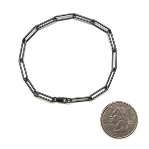 Oxidized Silver Paperclip Bracelet