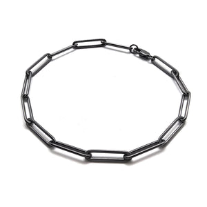 Oxidized Silver Paperclip Bracelet