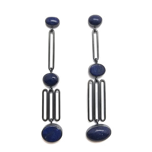 Lapis Column Earrings-Earrings-Emily Rogstad-Pistachios