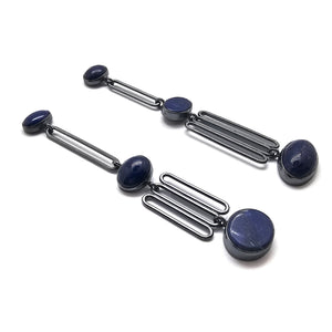 Lapis Column Earrings-Earrings-Emily Rogstad-Pistachios