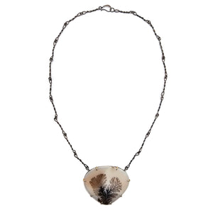 Brown Dendritic Agate Statement Necklace-Necklaces-Lori Francescutti-Pistachios