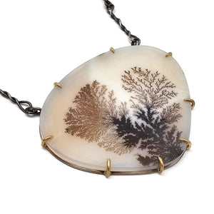 Brown Dendritic Agate Statement Necklace-Necklaces-Lori Francescutti-Pistachios
