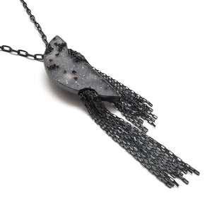 Grey Druzy Convertible Necklace - Pistachios