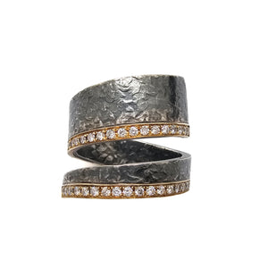 Oxidized Sterling Silver Cyclone Ring