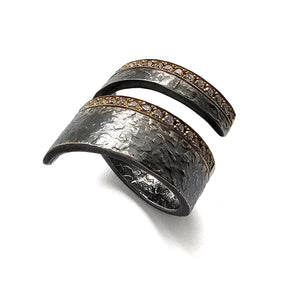 Oxidized Sterling Silver Cyclone Ring